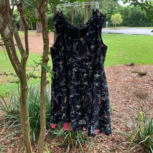 Tracy Reese Black floral dress w/ pockets